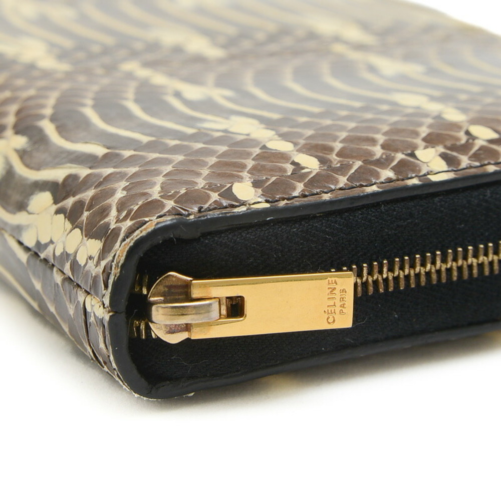 Celine Zip White Python Brown Long Ivory Wallet - image 3